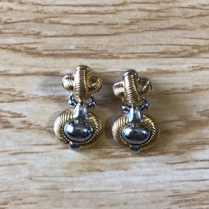 gold and sliver Monet earring with original backings